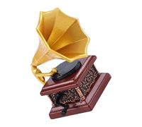 Vintage Tiny Phonograph Copy Model House Addition Traditional Music Player Deck for Gatherers Tiny Vintage Record Player Copy