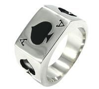Vintage Titanium Steel Poker Ring for Men Ace of Spades Design Trendy Men's Jewelry Gift for Boyfriend