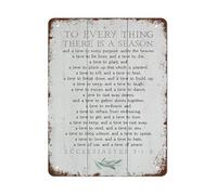 Vintage To Everything There Is A Season Tin Sign Inspirational Scripture Wall-Art for Man Cave Game Room 8 X 12 inch