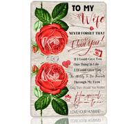 Vintage To My Wife Metal Tin Sign Never Forget That I Love You Valentine's Day Gifts For Wife From Husband Signs for Home Kitchen Bar Garage Wall Art Plaque 8x12 Inch