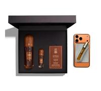 Vintage Tobacco Perfume Case, 100mL and 10mL, Cognac and Raspberry Top Notes, Tonka Bean and Caramel Heart Notes, Oak and Vanilla Base Notes