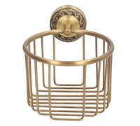 Vintage Toilet Paper Holder, Toilet Roll Holder Wall Mounted Bathroom Roll Tissue Wire Basket Brass Tissue Dispenser Wall Mount Paper Towel Rack for Bathroom