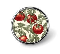 Vintage Tomatoes on Vines Round Enamel Brooch Pin Button Badges Decoration Hat Clothing Bag Accessories Gift Crafts