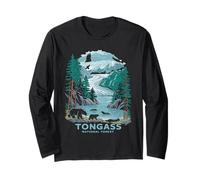 Vintage Tongass National Forest Bears Alaska Hiking Souvenir Long Sleeve T-Shirt