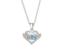 Vintage Topaz Necklace, Chain Link Necklace for Women Pendant Jewelry 9K White Gold Love White Gold Au375