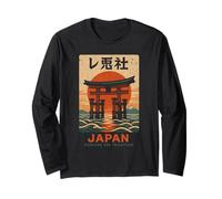 Vintage Torii Gate Art Asia Cool Japanese Poster Long Sleeve T-Shirt