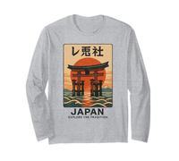 Vintage Torii Gate Art Asia Cool Japanese Poster Long Sleeve T-Shirt