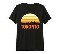 Vintage Toronto Skyline Cityscape Sunset Retro Design Premium T-Shirt