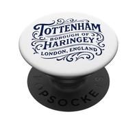 Vintage Tottenham Borough of Haringey London Navy Print PopSockets Adhesive PopGrip
