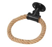 Vintage Towel Rack Ring Industrial Style Wall Mount Holder Iron Pipe Rope Bathroom Toilet Home Hotels Decoration