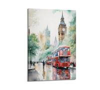 Vintage Town London StreetCanvas Poster Wall Art Poster for Room Living Room Study Aesthetics And DecorationFrame-style 08x12inch(20x30cm)