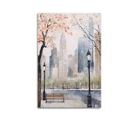 Vintage Town Street CityscapeCanvas Poster Wall Art Poster for Room Living Room Study Aesthetics And DecorationUnframe-style 12x18inch(30x45cm)