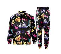 Vintage Tracksuit, 80s Track Suit Retro, Men Jogging Suits Sets,2 Pieces Sportswear Jacket And Pants Beach Suits, 90S Outfit Track Suits For Men Women Sportswear Athletic Hip Hop Costumes Disco Costum