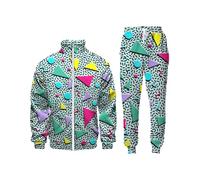 Vintage Tracksuit, 80s Track Suit Retro, Men Jogging Suits Sets,2 Pieces Sportswear Jacket And Pants Beach Suits, 90S Outfit Track Suits For Men Women Sportswear Athletic Hip Hop Costumes Disco Costum
