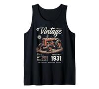 Vintage Tractor Farmer Birthday Born in 1931 Tank Top