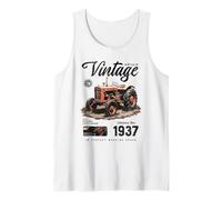 Vintage Tractor Farmer Birthday Born in 1937 Tank Top