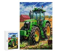Vintage Tractor Painted in 300Pc Jigsaw Puzzles Suitable All Ages Pastoral Farm Landscape Jigsaws Thoughtful Housewarming Gift Family Game Night Vibrant Design Stress Reliever 300 PCS