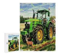 Vintage Tractor Painted in 500 Piece Jigsaw Puzzles Adults Kids Pastoral Farm Landscape Jigsaws Family Movie Night Companion Whimsical Colourful Puzzle Home Decor 500 PCS