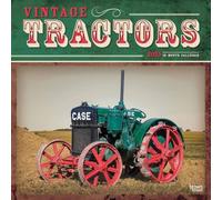 Vintage Tractors 2025 12 X 24 Inch Monthly Square Wall Calendar Plastic-Free