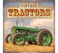 Vintage Tractors | 2026 12 x 24 Inch (Hanging) Monthly Square Wall Calendar | Plastic-Free | BrownTrout | Farm Rural Country