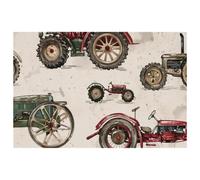 Vintage Tractors Farm Machinery Placemats, Set of 6 Table Mats for Dining Tables, 12×18 Inches Anti-Skid Heat Resistant Kitchen Table Place Mats