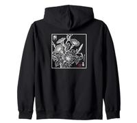 Vintage Traditional Japanese Morning-Glory Floral Botanical Zip Hoodie