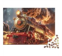 Vintage Train-Steam Locomotive Style_1Jigsaw Puzzle Train Classic Thick Cardboard Adults Teens Hard Challenge 1000 Pieces 70x50cm/1000pcs