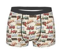 Vintage Trains Boxers for Men Boxer Shorts Soft Mens Underwear Boxer Briefs M