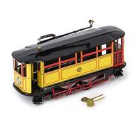 Vintage Tram Trolley Streetcar Tin Toy Collectible Gift w/Wind-Up Key