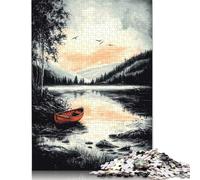 Vintage Tranquil Lake - Serene Nature Escape Puzzles 500 Pieces for Teenagers Gifts Wooden Puzzle for Adults And Teenager for Adults& Teenagers Age 12 Years Up 500pcs (52x38cm)