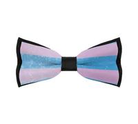 Vintage Transgender Pride Flag Mens Classic Bow Ties Adjustable Length Printed Design Bowtie for Birthdays Valentine's Day Gift