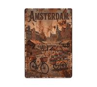 Vintage Travel Amsterdam Netherlands Glory Metal Tin Sign