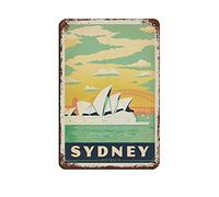 Vintage Travel Australia Sydney Harbor Tin Sign Vintage Metal Pub Club Cafe Bar Home Wall Art Decoration Poster Retro 20x30CM