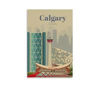 Vintage Travel Calgary Canada Poster Canvas Art Print Office Family Bedroom Decorative Posters Gift Wall Decor Poster 12x18inch(30x45cm) Unframe