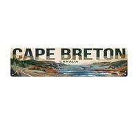 Vintage Travel Cape Breton Canada Atlantic Metal Tin Sign