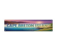 Vintage Travel Cape Breton Canada Atlantic Ocean Metal Tin Sign