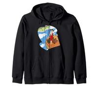 Vintage Travel Glamour Balloon Art Zip Hoodie