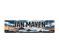 Vintage Travel Jan Mayen Norway Arctic Ocean Metal Tin Sign