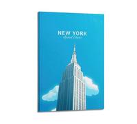 Vintage Travel New York, Empire State Building Silhouette.jpg Poster Modern Wall Art Canvas Aesthetic Decoration Painting 12x18inch(30x45cm) Frame-style