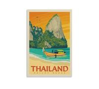 Vintage Travel Poster Asia Thailand Room Living Room Decor Modern Aesthetic Wall Art Gift For Friend Bed Unframe-style 08x12inch(20x30cm)