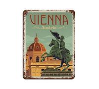 Vintage Travel Poster Austria Vienna Tin Sign Vintage Metal Pub Club Cafe Bar Home Wall Art Decoration Poster Retro 15x30CM