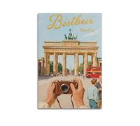 Vintage Travel Poster Berlin Brandenburg Gate Victory Goddess Victoria Poster Decorative Painting Canvas Wall Posters And Art Picture Print Modern Family Bedroom Decor Posters 24x36inch(60x90cm)