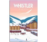 Vintage Travel Poster Canada Whistler Ski Retro Wall Art Canvas Poster Art Print Home Decor Room Decor Unframed 50x75cm