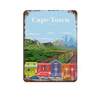 Vintage Travel Poster Cape Town South Africa Retro Poster Metal Tin Sign Retro Iron Painting for Bar Man Cave Cafe Family Garage Poster Wall Decor 20 * 30cm