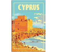 Vintage Travel Poster Cyprus Paphos Retro Wall Art Canvas Poster Art Print Home Decor Room Decor Unframed 30x45cm
