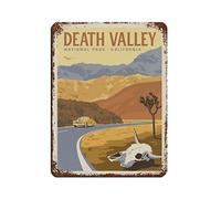 Vintage Travel Poster Death Valley Cow Skull Retro Poster Metal Tin Sign Retro Iron Painting for Bar Man Cave Cafe Family Garage Poster Wall Decoration 15 * 30cm