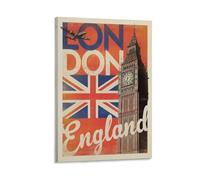 Vintage Travel Poster Europe England London Vintage Print Artworks Canvas Poster Wall Art Prints Home Modern Decor 08x12inch(20x30cm)