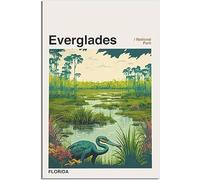 Vintage Travel Poster Everglades National Park Retro Wall Art Canvas Poster Art Print Home Decor Room Decor Unframed 30x45cm