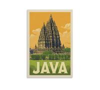 Vintage Travel Poster Java - Indonesia Room Living Room Decor Modern Aesthetic Wall Art Gift For Friend Bed Unframe-style 12x18inch(30x45cm)