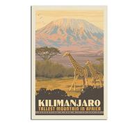 Vintage Travel Poster Kilimanjaro-Tallest Mountain in Africa Canvas Art Print Office Family Bedroom Decorative Posters Gift Wall Decor Poster 20x30inchs(50x75cm) Unframe-.